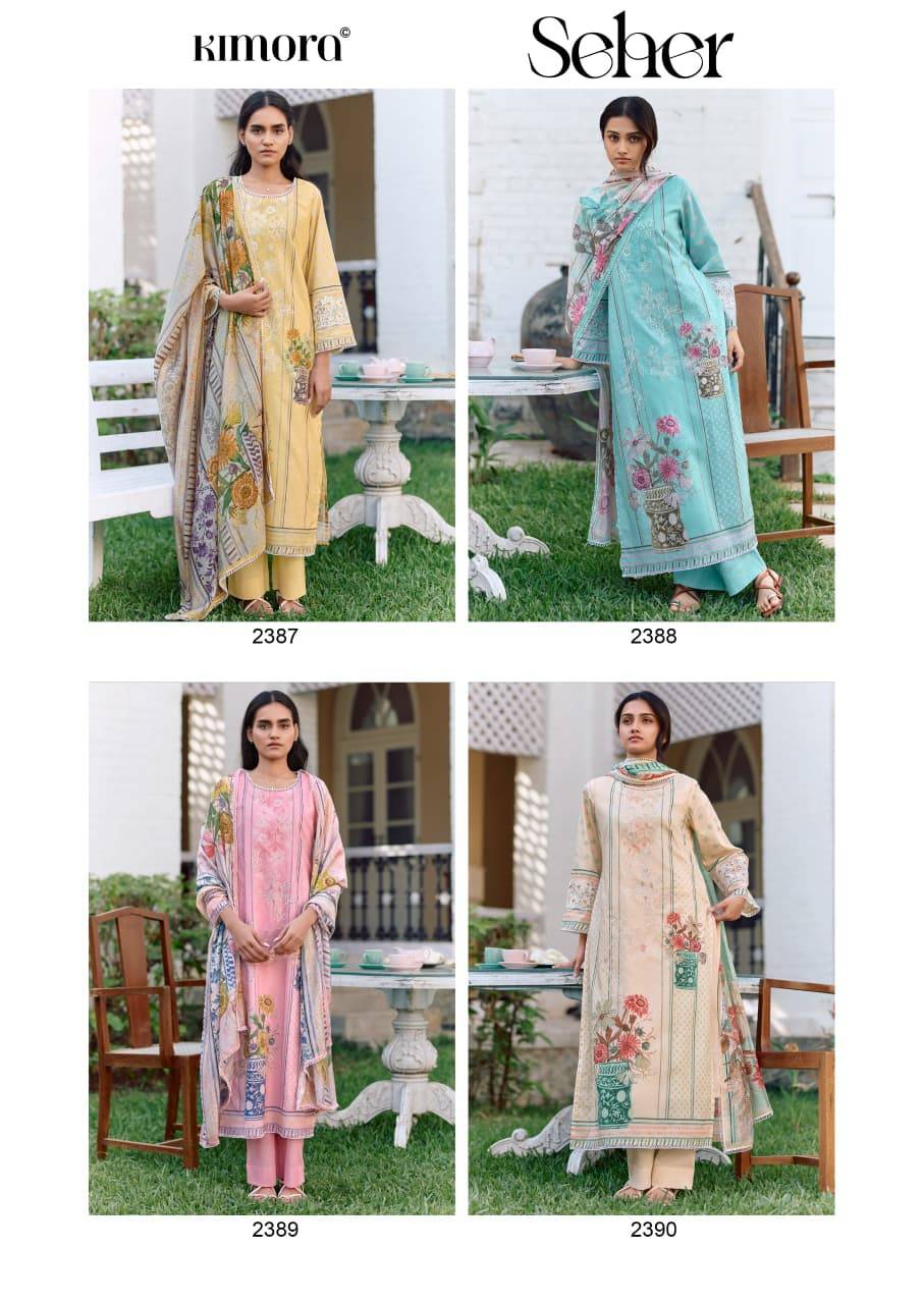 Seher By Kimora Suit 2387 to 2390 Series Indian Traditional Wear Pure cotton dresses At Wholesale Price